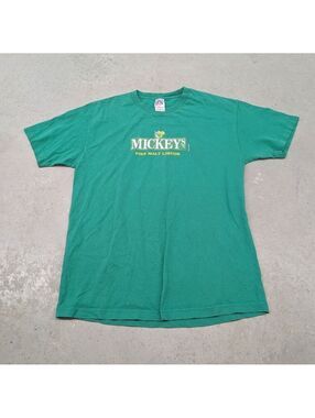 Vintage Y2K Mickey's Fine Malt Liquor Green Promo T-shirt